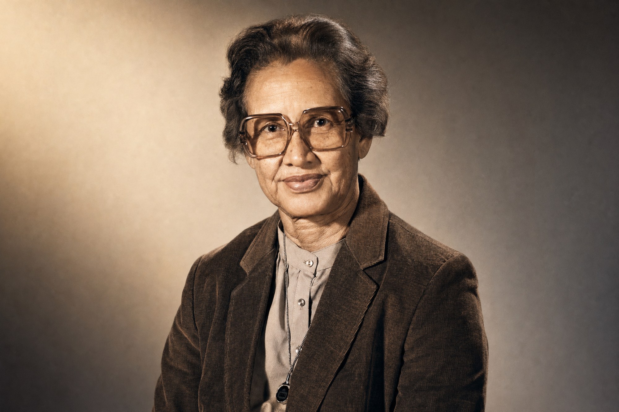 Katherine Johnson at NASA Langley, 1983. NASA photo, public domain. Edited by Culture.